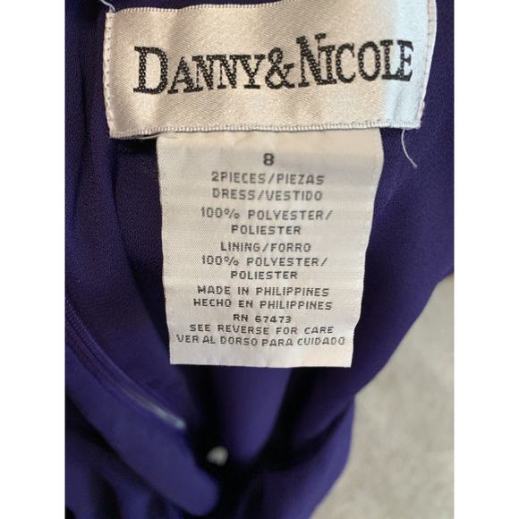 Danny &‎ Nicole Purple Flowy Dress Sleeveless Size 8 Lined - Picture 5 of 8